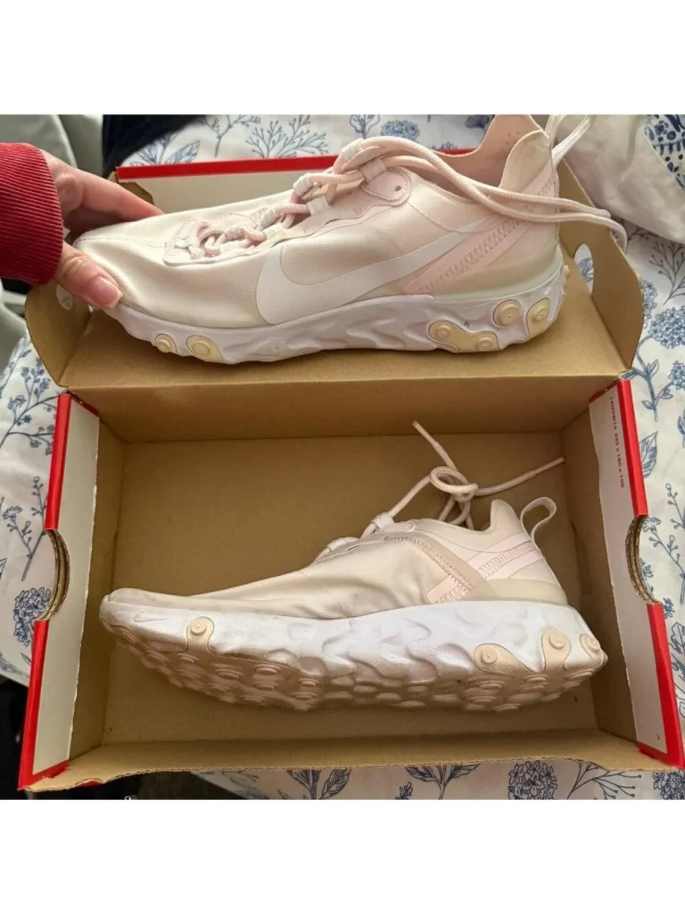 Nike React Element 55 Pink Sneakers Running Shoes Size 7.5